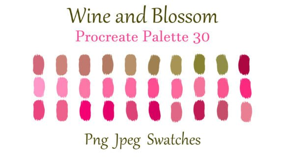 Wine and Blossom Procreate Palette 30