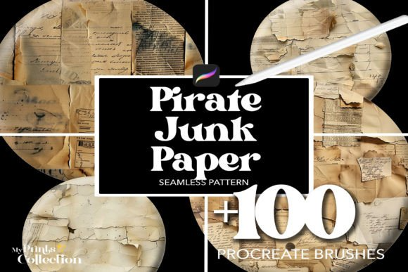 100+ Procreate Vintage Paper Junk Brush