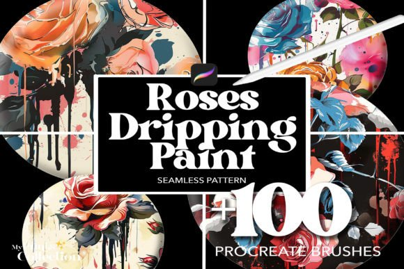 100+ Procreate Roses Dripping Paint