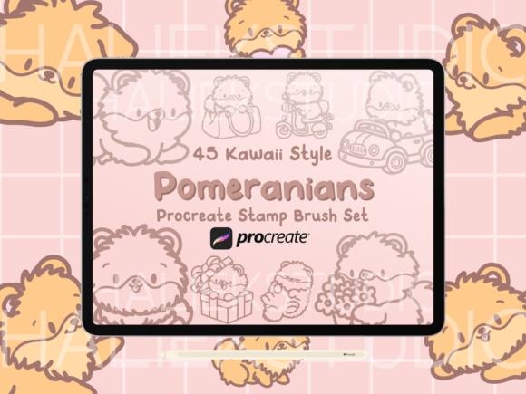 Pomeranians Procreate Stamp Brush Set