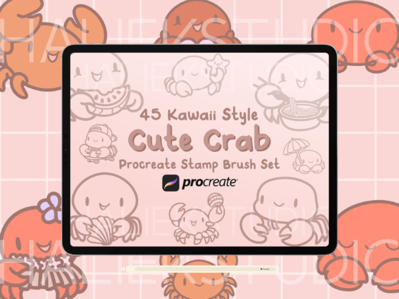Crab Procreate Stamp Brush Set