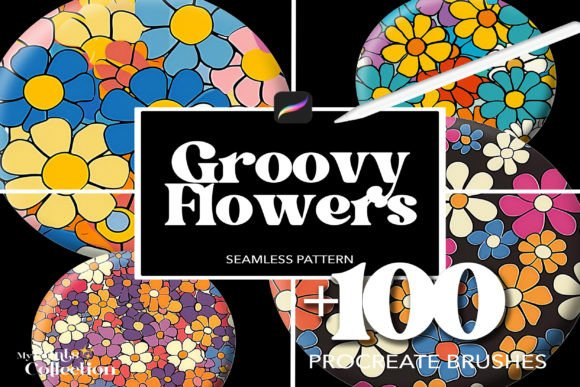 100+ Procreate Groovy Flowers Brushes