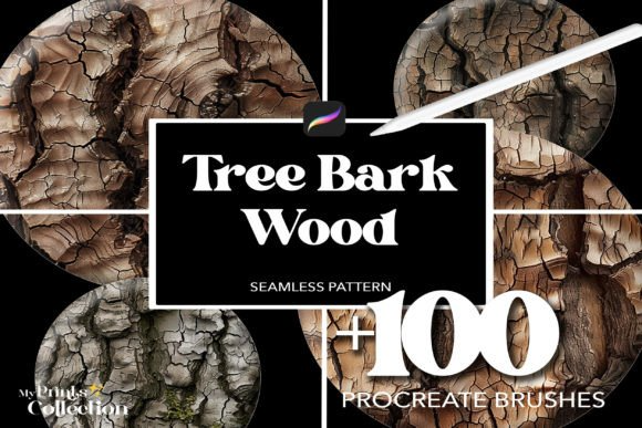 100+ Procreate Wood Tree Bark Brushes