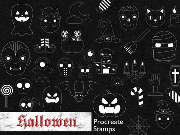 Procreate Halloween Ghost Stamps Brushes