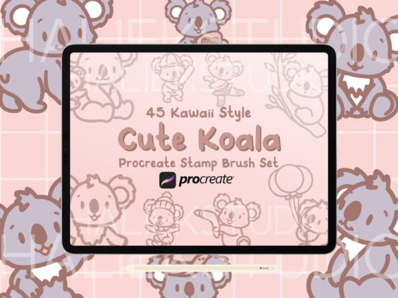 Koala Procreate Stamp Brush Set