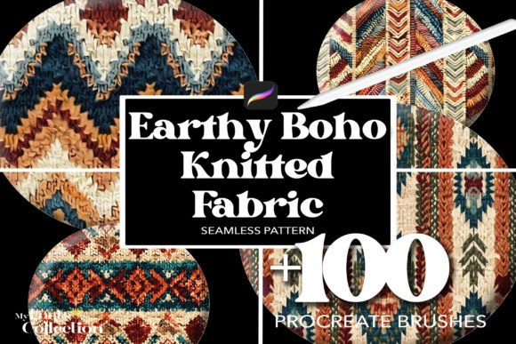 100+ Procreate Earthy Boho Knitted