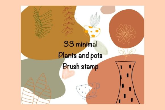 Tree Flower Pot Procreate Brush Stamp
