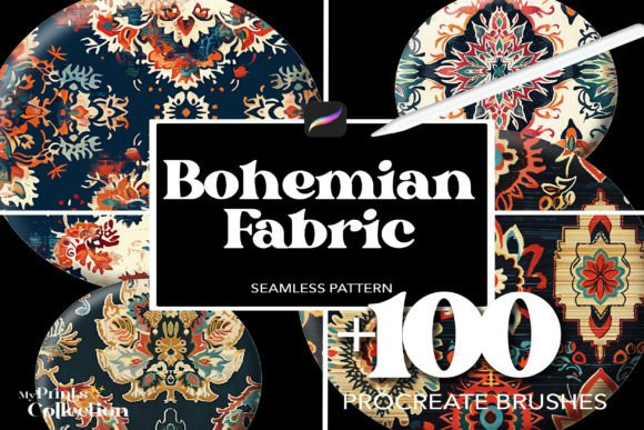 100+ Procreate Bohemian Fabric Brushes