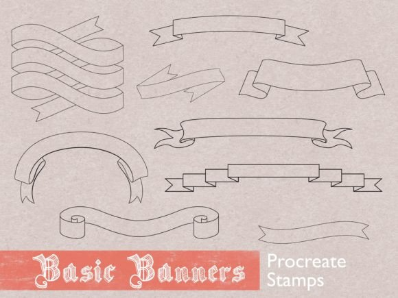 Procreate Banner Stamps Tattoo Brushes