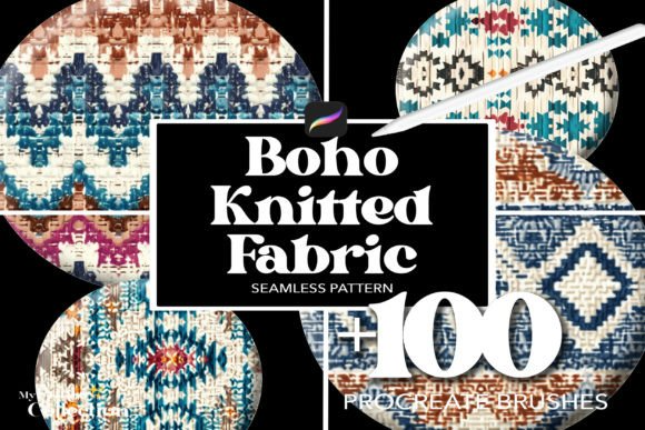 100+ Procreate Boho Knitted Fabric Brush