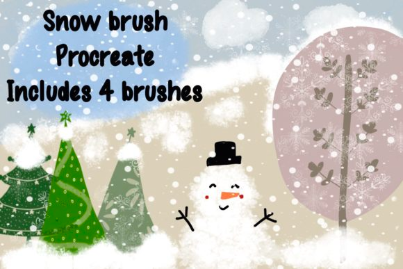 Snow Brush Pattern for Procreate