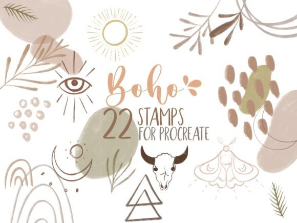 Procreate Boho Stamps Brushes Pack