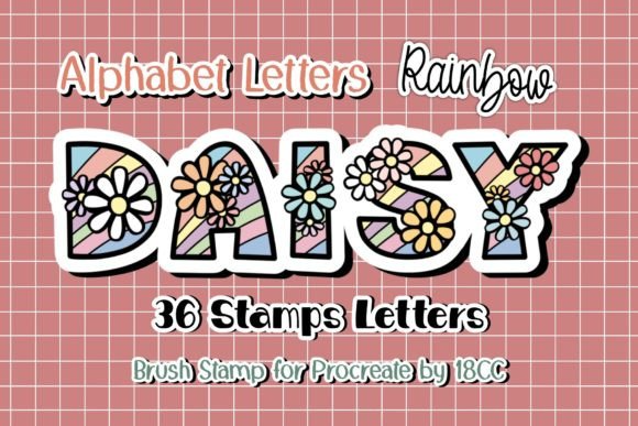 Daisy Rainbow Letters‪ for Procreate