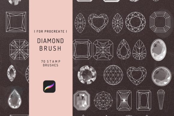 70 Procreate Diamonds Stamp Brushes