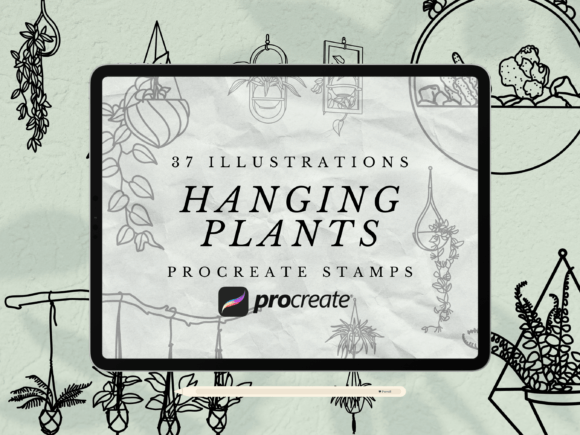 Hanging Plant Procreate Stamp Brush Set