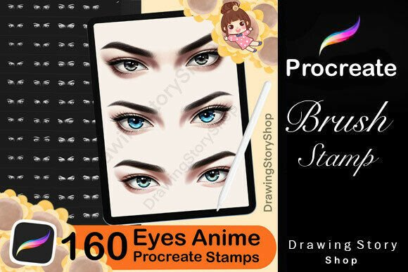 160 Procreate Eyes Stamp Brushes