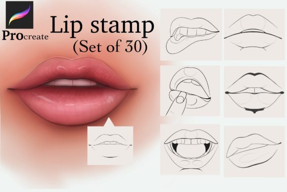 Procreate Lip Stamp Brushes