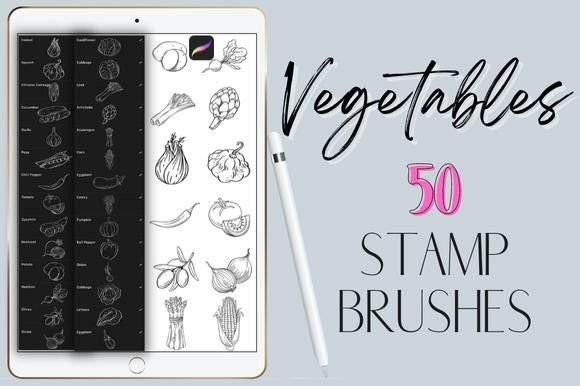 Procreate Vegetables Stamp Brushes