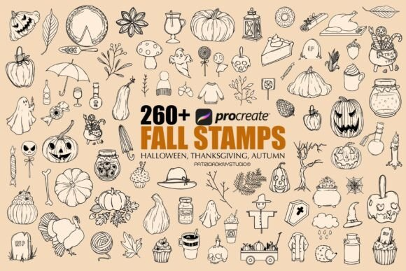 260+ Procreate Fall Stamp Brushes