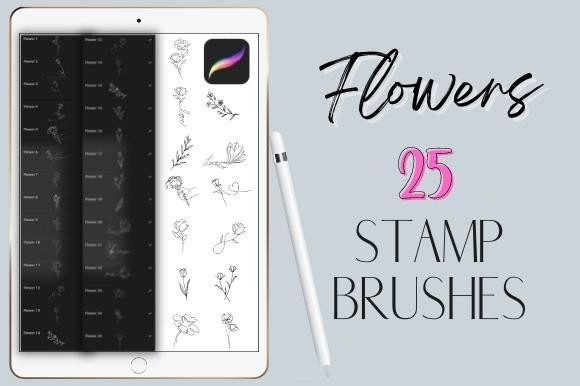 Procreate Flowers Stamp Brushes Set