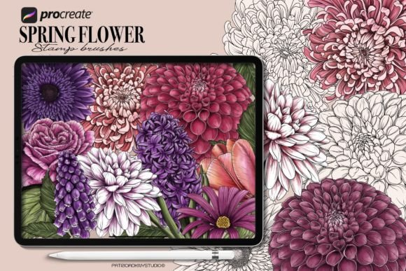 Procreate Flower Stamp Brushes