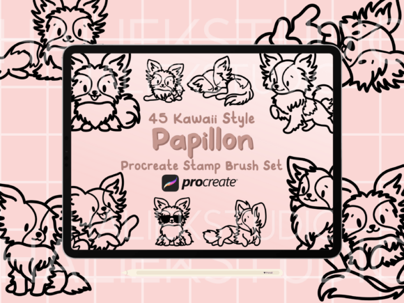 Papillon Dog Procreate Stamp Brushes