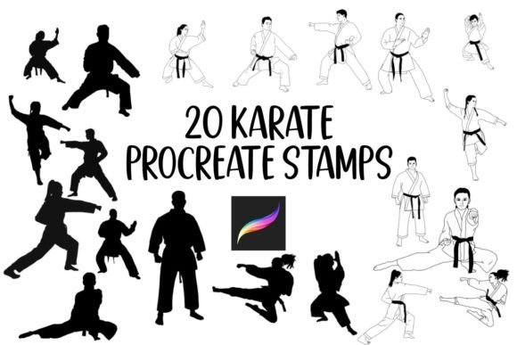 20 Karate Procreate Stamp Set Brushes