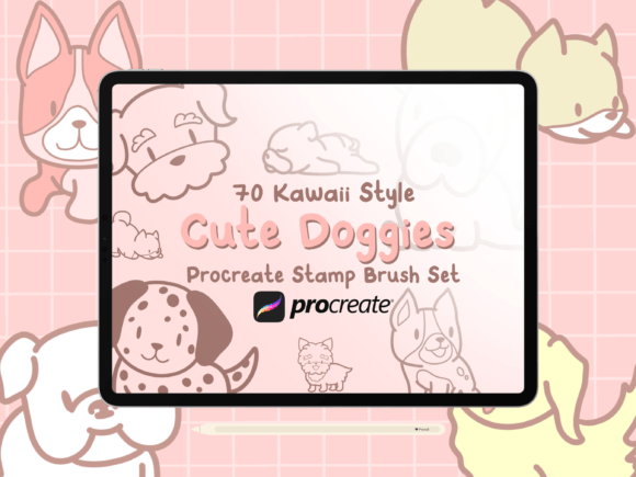 Doodle Doggies Procreate Stamp Brush Set