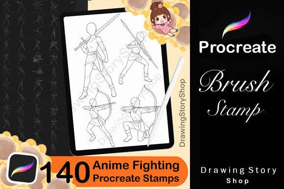 140 Procreate Fighting Stamp Brushes