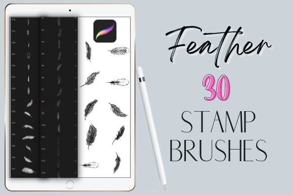 Procreate Feather Stamp Brushes