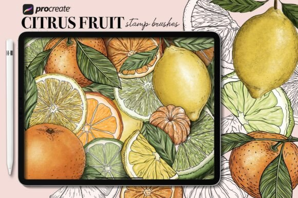 Procreate Citrus Stamp Brushes