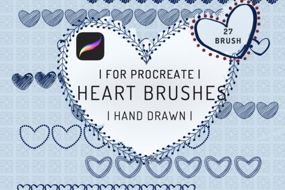 27 Procreate Heart Stamp Brushes