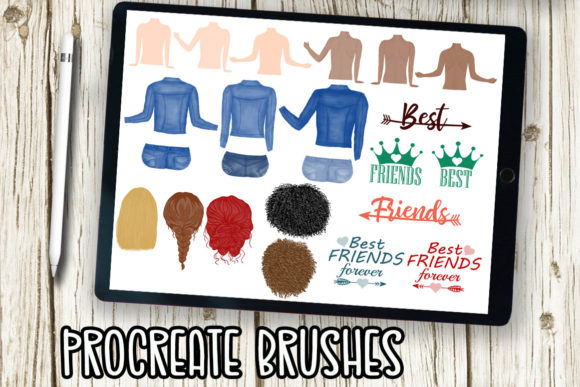 Procreate Brushes, Stamp Brushes, Girls