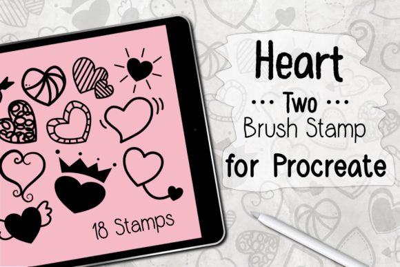 Heart Two Stamp Brush Procreate