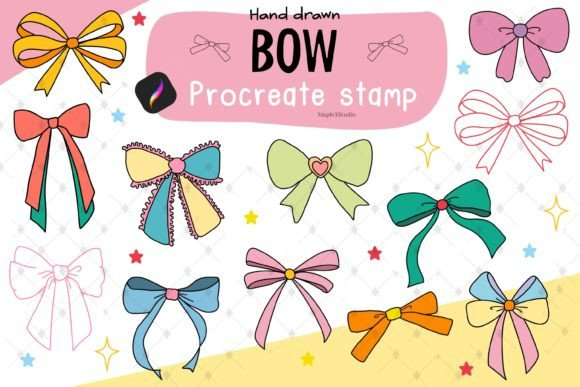 Ribbon Bow Procreate Stamp Brushes
