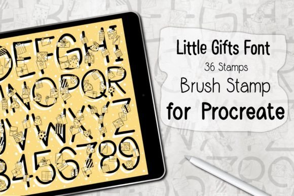 Little Gifts Font ‪Procreate Stamp‬