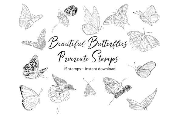 Butterflies Procreate Stamp Brushes