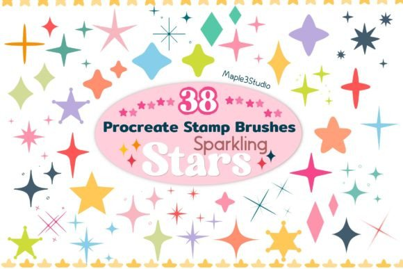 Sparkling Star Stamp Brush for Procreate