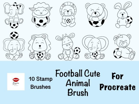 Football Cute Animal Brush Procreate