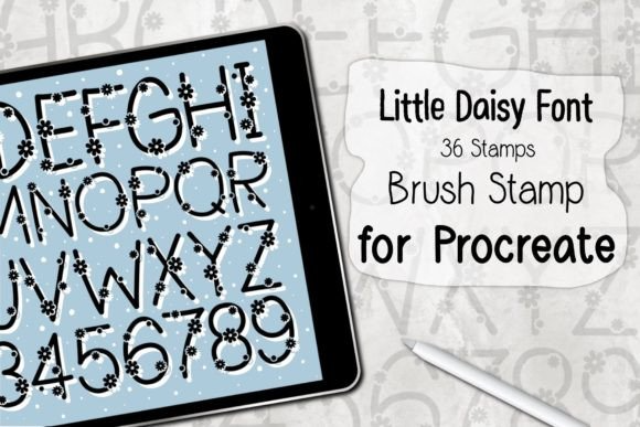 Little Daisy Font ‪Procreate Brush Stamp