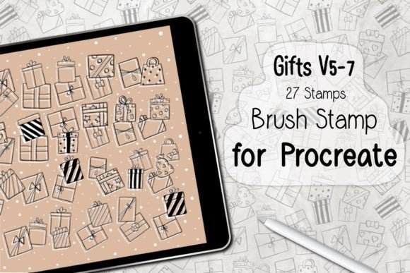Gifts V5-7 ‪Procreate Brush Stamp‬