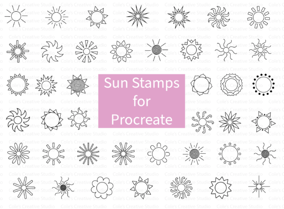 Procreate Sun Stamp Brush Set