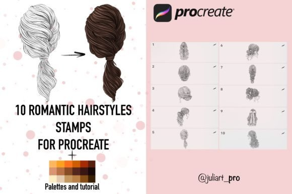 10 Hairstyles Stamps for Procreate