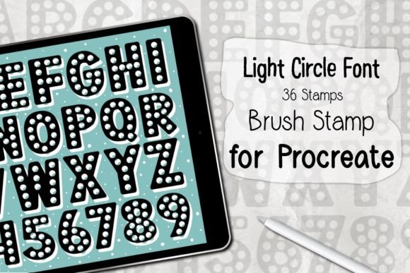 Light Circle Font ‪Procreate Brush Stamp