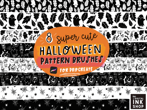  Halloween Procreate Pattern Brushes