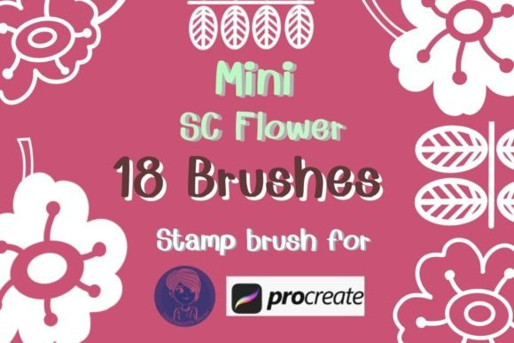 Mini Scandinavian Flowers Stamp Brushes