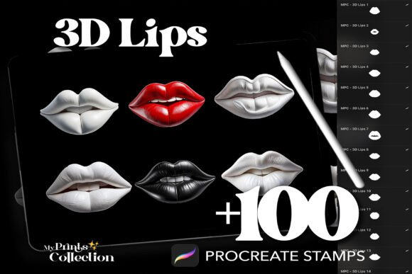 100+ Procreate 3D 3D Lip Stamps