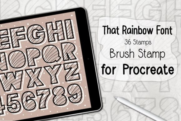 That Rainbow Font ‪Procreate Brush Stamp