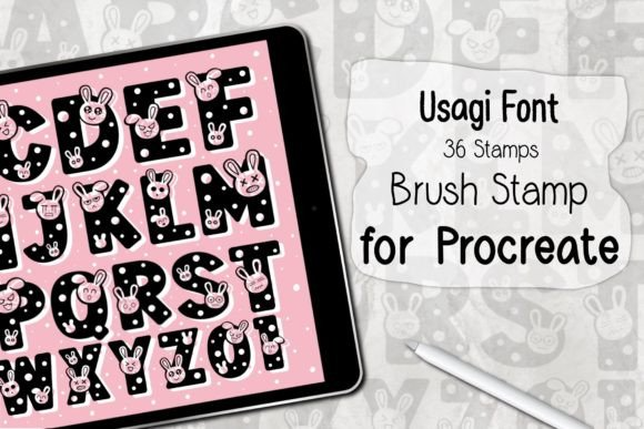Usagi Font ‪Procreate Brush Stamp‬