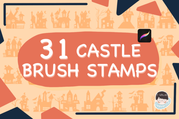 31 Castle Procreate Stamps | Chateau Pro